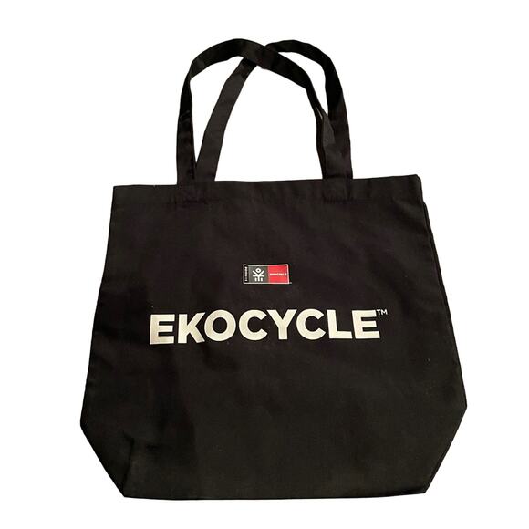 Ekocycle Black Canvas Tote Bag - Picture 1 of 6